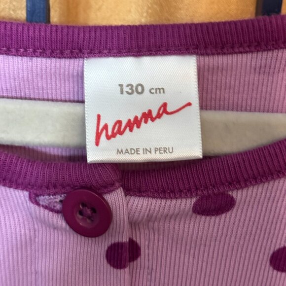 Hanna Andersson Purple Polka Dot Long Sleeve Play Dress Size 130 (size 7/8) - Picture 4 of 5